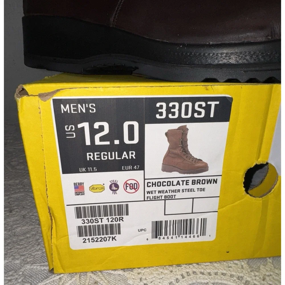 NIB Belleville 330 ST Work Boots Men's 12 Brown Leather Steel Toe‎ USA 330ST
